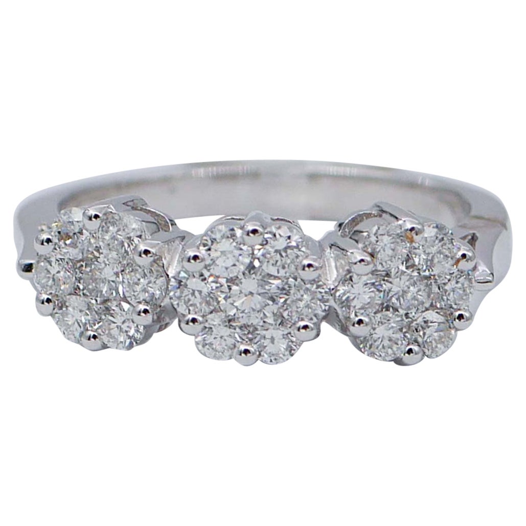 Diamonds, 18 Karat White Gold Ring For Sale