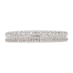 Double Row Diamond Band Made in White Gold