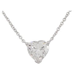 GIA Certified 3.21 Carat Heart Cut Diamond Pendant Necklace