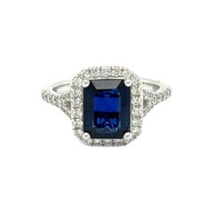 2.38 Ct Diamond and Sapphire Ring