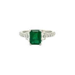 2.33 Carat Emerald and Diamond Platinum Ring