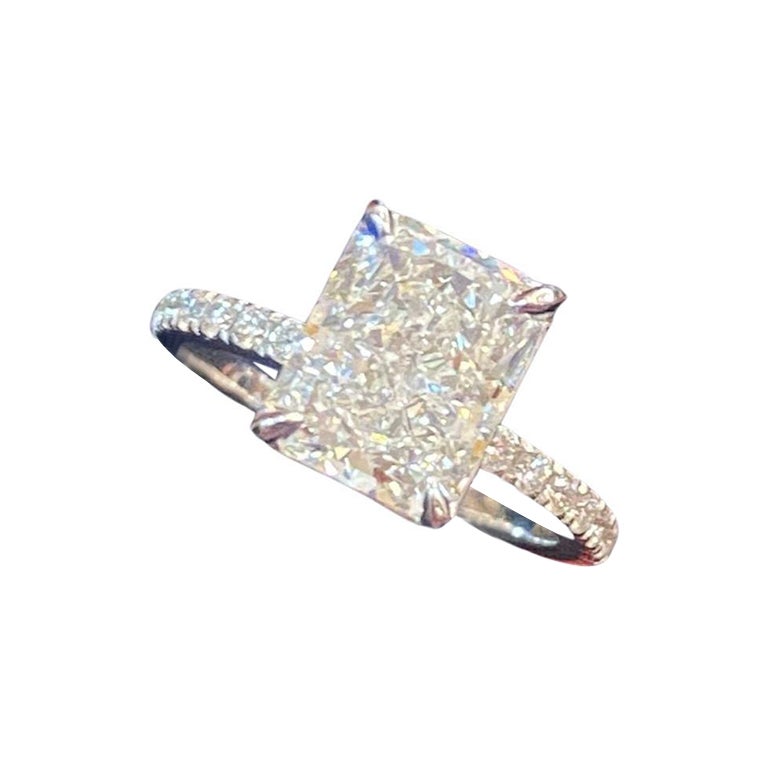 Bague solitaire en or 18 carats certifiée GIA avec 3,50 carats de diamant en vente