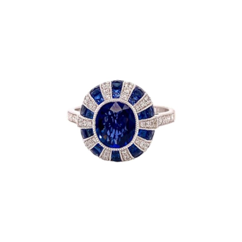 Manhattan Sapphire and Diamond Ring For Sale