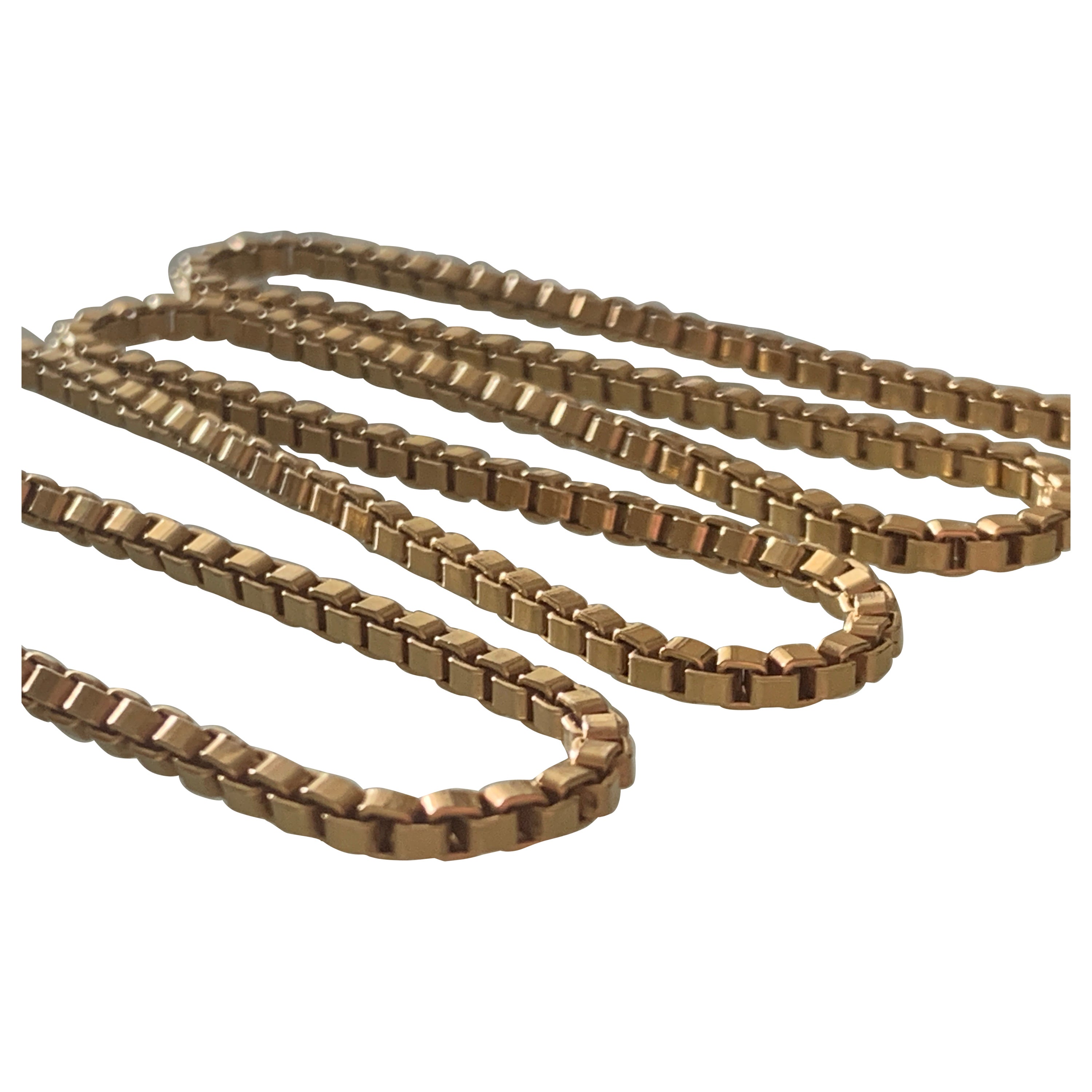 9ct Gold Heavy Vintage Box Chain For Sale