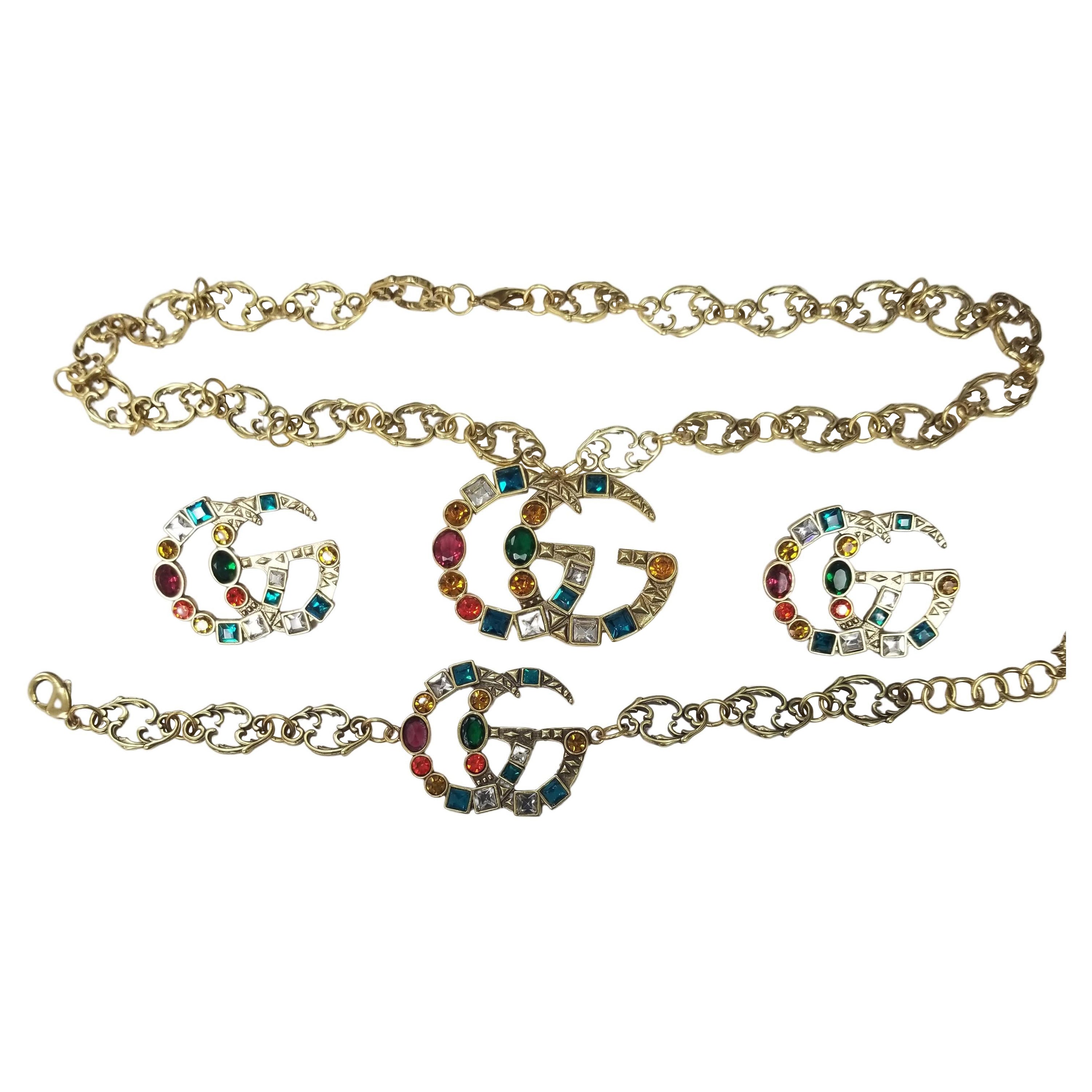Gucci crystal-embellished Double G clip-on earrings