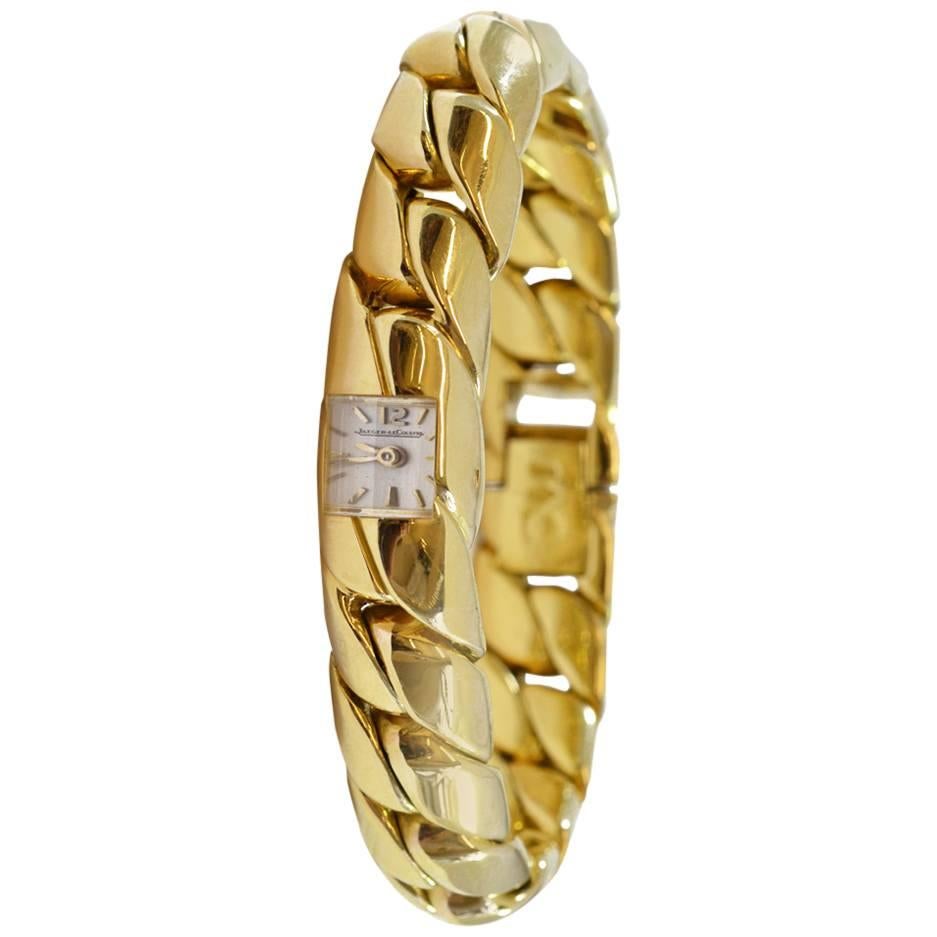 Jaeger-LeCoultre Ladies Yellow Gold Bracelet Wristwatch For Sale