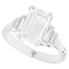 1950s 2.30 Carat Diamond and 18k White Gold Engagement Ring