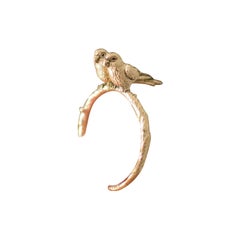 Solid 18 Carat Gold Conure Parrot Ring by Lucy Stopes-Roe