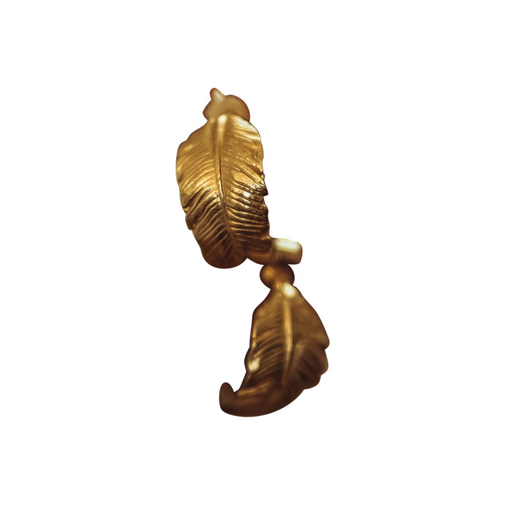 Solid 18 Carat Gold Banana Leaf Earrings by Lucy Stopes-Roe For Sale