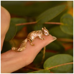 Solid 18 Carat Gold Squirrel Pendant by Lucy Stopes-Roe