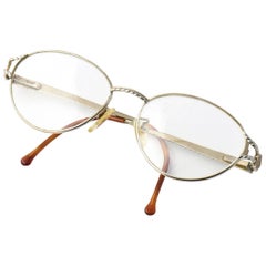 Vintage Fendi Gold-Plated Eyeglasses Glasses with a Rope Design