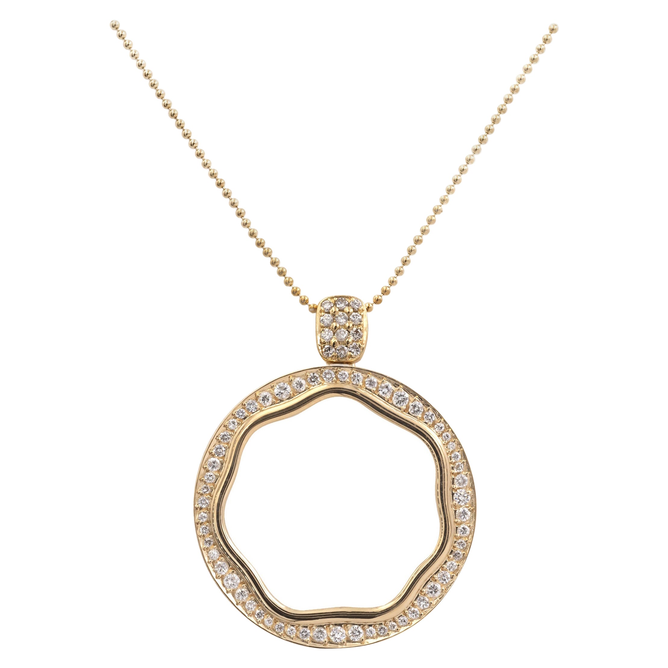 18-Karat Gold and Diamond Pendant Necklace For Sale