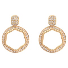 Boucles d'oreilles cercle en or 18 carats et diamants