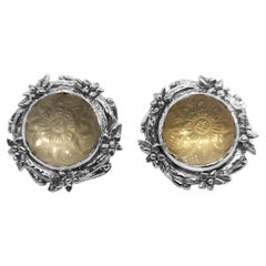 Stephen Dweck Carventurous Sterling Silver And Smoky Quartz Stud Earrings