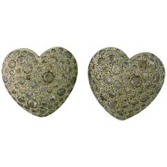 Pomellato Sabbia Fancy Diamond Gold Heart Earrings
