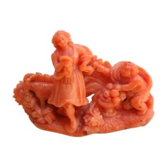 Coral Sculpture Brooch