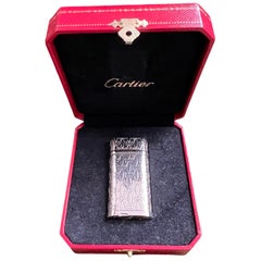 Le Must De Cartier “C De” Logo Silver and Palladium Finish Lighter