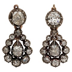Gold and Silver Earrings with Diamonds