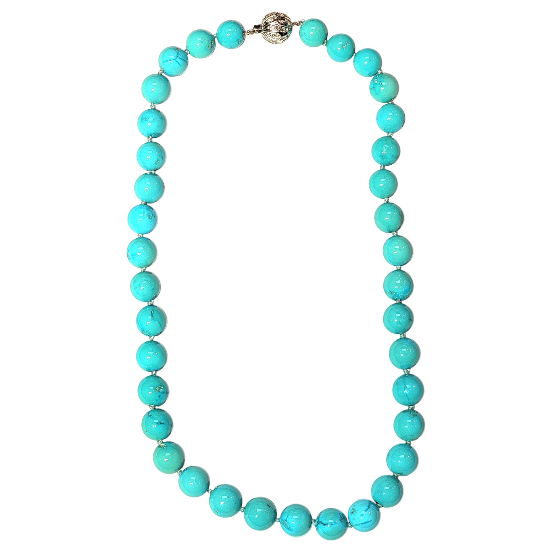 Turquoise Bead Necklace For Sale