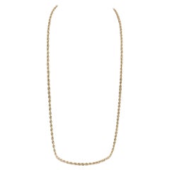 Vintage 14k Yellow Gold Rope Chain Necklace 35.5g