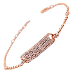 0.50 Carat Round Pink Diamond Bracelet 14k Rose Gold
