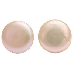 Stunning Button Pearl Clip Earrings