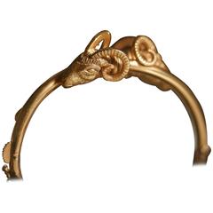 Victorian Aries Gold Bangle Bracelet