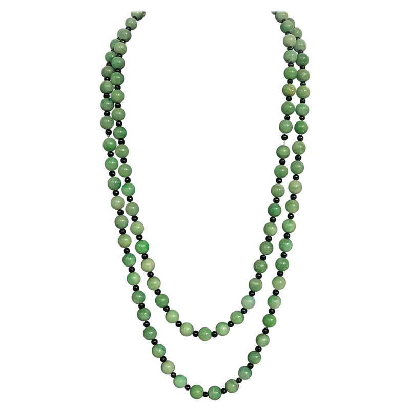 Emerald Jade Amethyst Bead Necklace For Sale at 1stDibs
