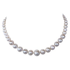 Marina J. Graduated Pearl Strung Necklace with Solid 14k Yellow Gold Clasp