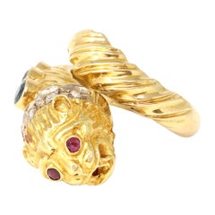Signed Ilias Lalaounis Bypass Lion Ring in 18K