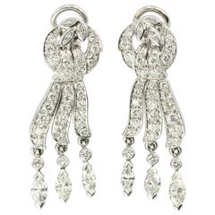 J.E. Caldwell Diamond Platinum French Post Earrings