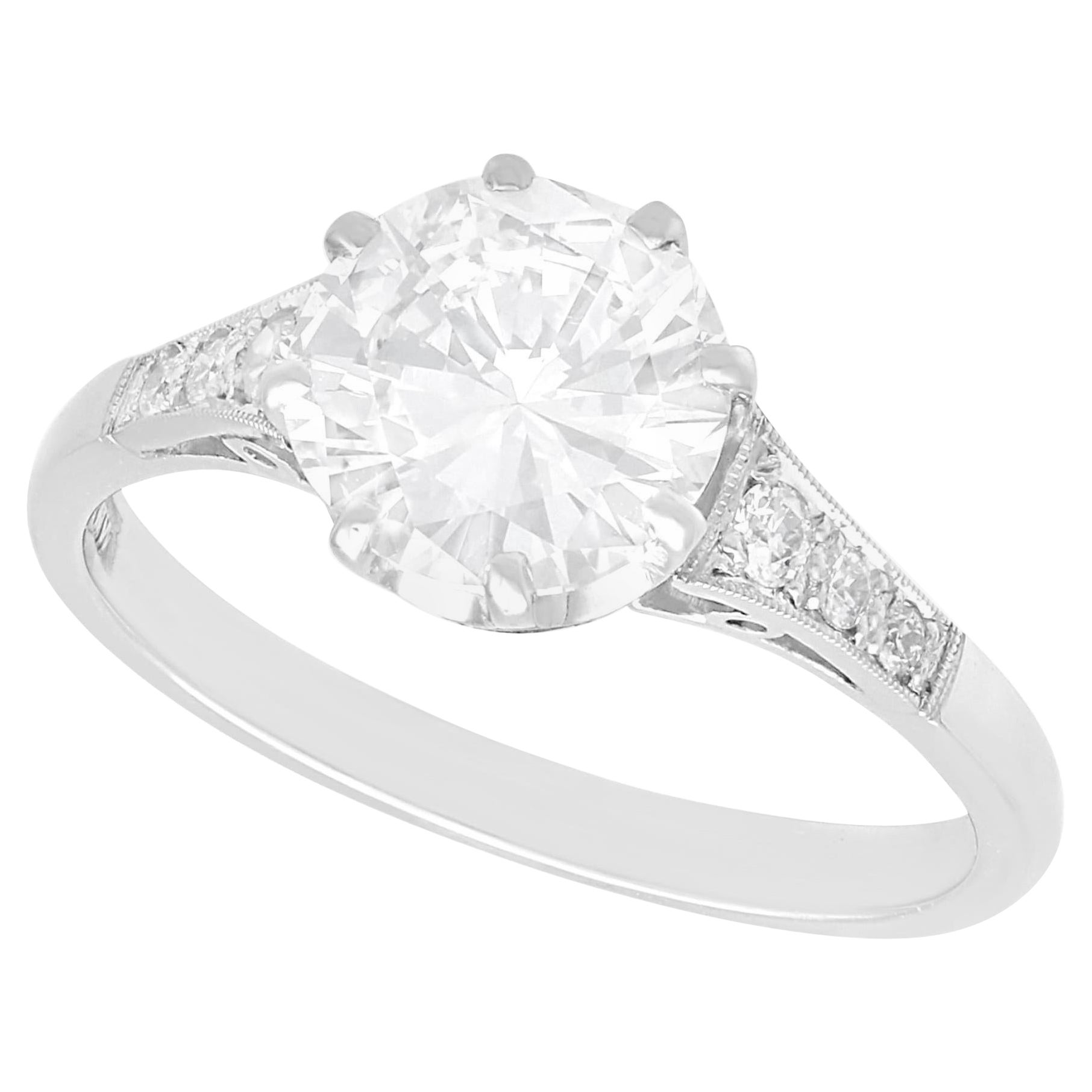 Anello di fidanzamento solitario con diamante da 1,74 carati in platino