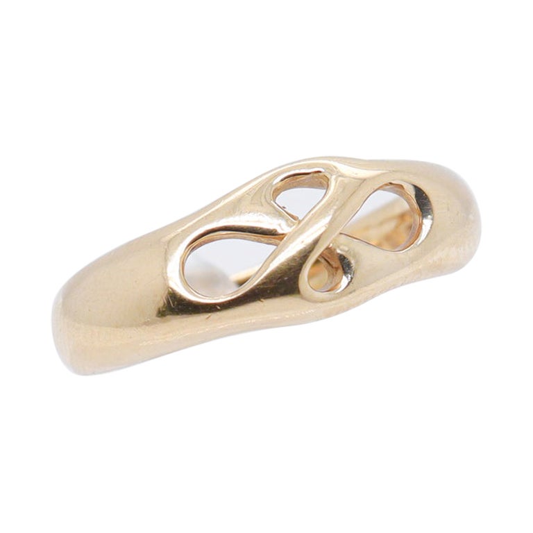 Tiffany & Co. 18 Karat Gold Offener durchbrochener Unendlichkeitslieben-Knotenring