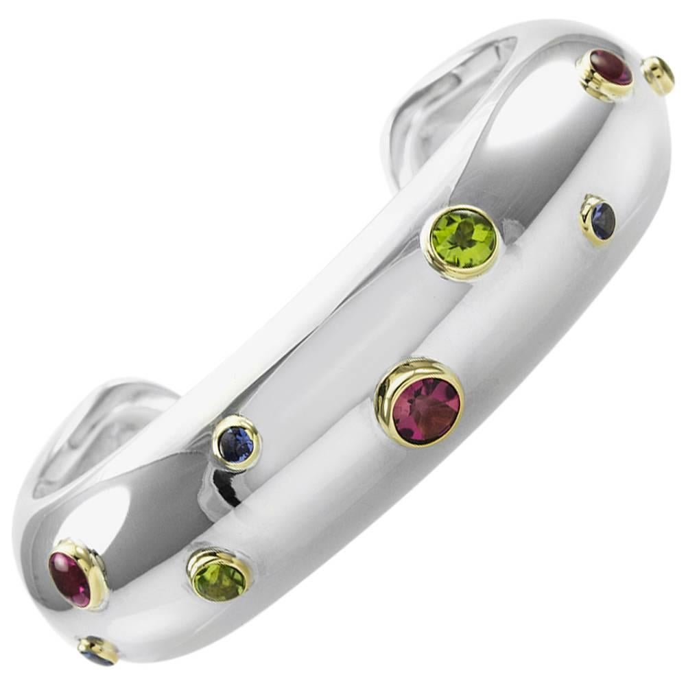 Tiffany & Co. Etoile Multi Gem Cuff Bracelet  For Sale