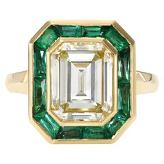 Handcrafted Maria Emreald Cut Diamond Ring by Single Stone