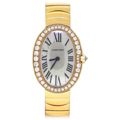 Cartier Ladies Rose Gold Diamond Baignoire Quartz Wristwatch