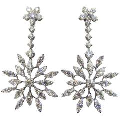 Diamond Gold Starburst Drop Earrings