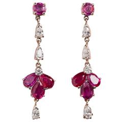 Diamond Ruby White Gold Earrings 10