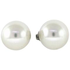 Cartier South Sea Pearl Platinum Stud Earrings