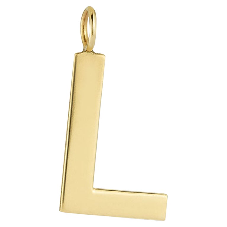 Garland Collection Script Gold Initial Letter Charms with Diamond