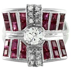 Antique Art Deco Ruby & Diamond Ring