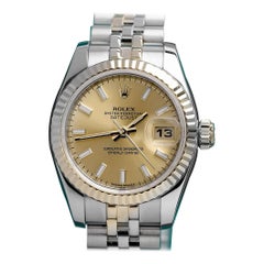 Rolex Lady-Datejust 179173 Steel & Yellow Gold Watch Champagne Index Dial
