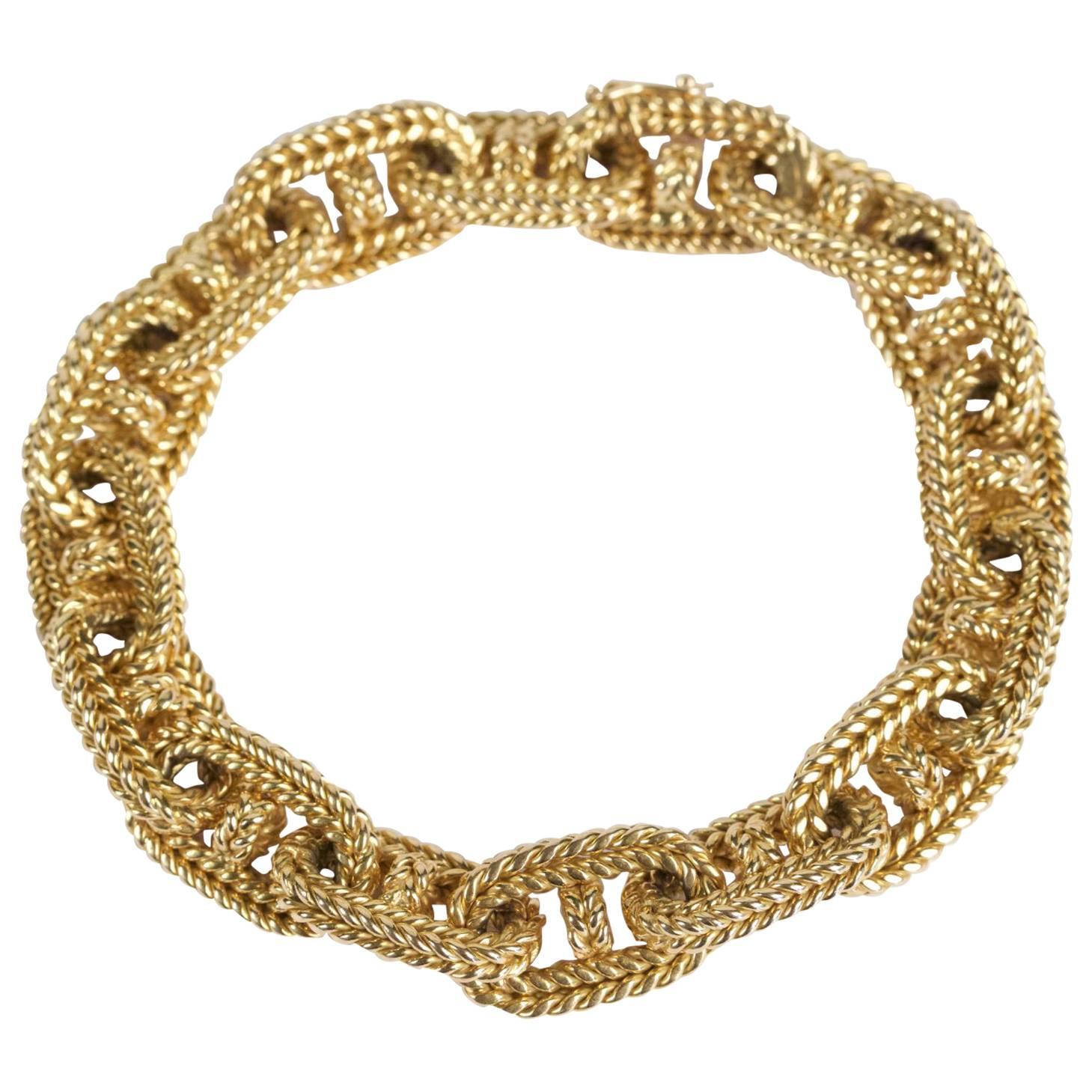 1960s Gold Chain Link Bracelet