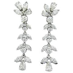 Kwiat 8.75 Carats Diamonds Platinum Drop Earrings