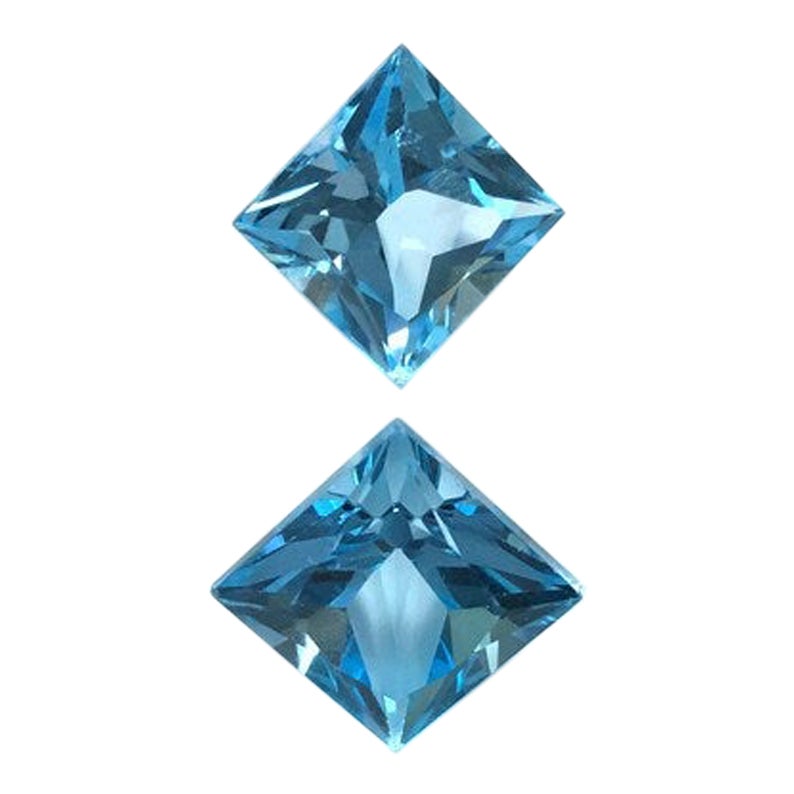 Blue Topaz Square Cut Stone Natural Loose Gemstone For Sale