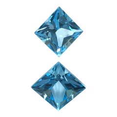 Blue Topaz Square Cut Stone Natural Loose Gemstone