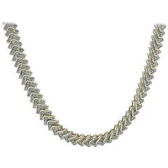 5.5 Carats Diamonds Gold Chevron Necklace 9