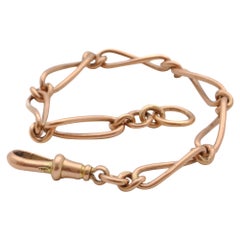 Used Edwardian 9ct Rose Gold Albert Chain Bracelet
