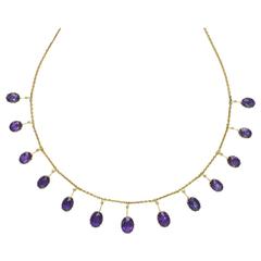 Antique Amethyst Gold Necklace