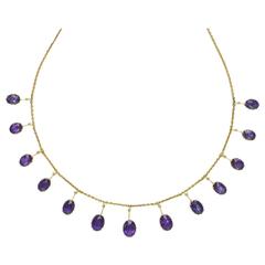 Antique Amethyst Gold Necklace